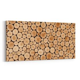 Olla 12002YD Ahşap Desen Görseli Yatay Dar 60x30 cm Kanvas Tablo