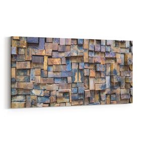 Olla 12024YD Ahşap Desen Görseli Yatay Dar 60x30 cm Kanvas Tablo