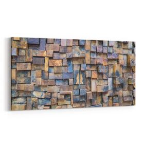 Olla 12024YD Ahşap Desen Görseli Yatay Dar 60x30 cm Kanvas Tablo