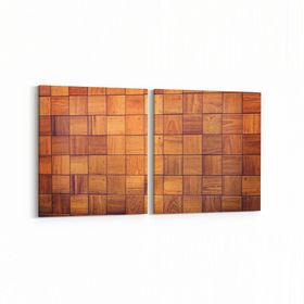 Olla 12032K2Y Ahşap Desen Görseli Kare 2 Parça Yatay 65x30 cm Kanvas Tablo