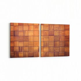 Olla 12032K2Y Ahşap Desen Görseli Kare 2 Parça Yatay 65x30 cm Kanvas Tablo