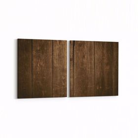 Olla 12037K2Y Ahşap Desen Görseli Kare 2 Parça Yatay 65x30 cm Kanvas Tablo