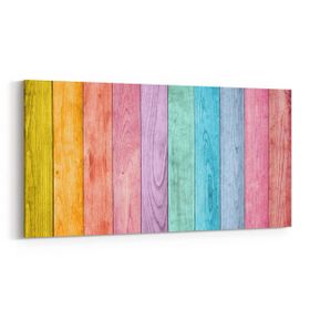 Olla 12038YD Ahşap Desen Görseli Yatay Dar 60x30 cm Kanvas Tablo