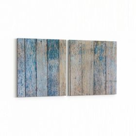 Olla 12051K2Y Ahşap Desen Görseli Kare 2 Parça Yatay 65x30 cm Kanvas Tablo