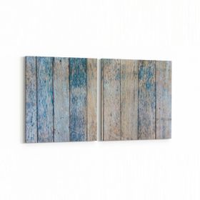 Olla 12051K2Y Ahşap Desen Görseli Kare 2 Parça Yatay 65x30 cm Kanvas Tablo
