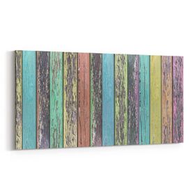 Olla 12054YD Ahşap Desen Görseli Yatay Dar 60x30 cm Kanvas Tablo
