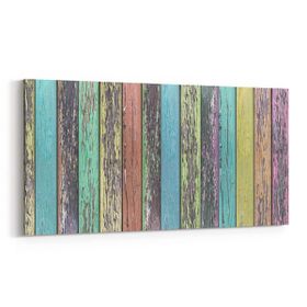 Olla 12054YD Ahşap Desen Görseli Yatay Dar 60x30 cm Kanvas Tablo