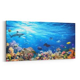 Olla 12062YD Akvaryum Balık Görseli Yatay Dar 60x30 cm Kanvas Tablo