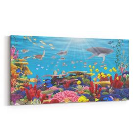 Olla 12063YD Akvaryum Balık Görseli Yatay Dar 60x30 cm Kanvas Tablo