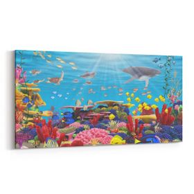 Olla 12063YD Akvaryum Balık Görseli Yatay Dar 60x30 cm Kanvas Tablo