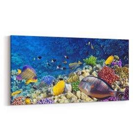 Olla 12065YD Akvaryum Balık Görseli Yatay Dar 60x30 cm Kanvas Tablo