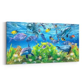 Olla 12083YD Akvaryum Balık Görseli Yatay Dar 60x30 cm Kanvas Tablo