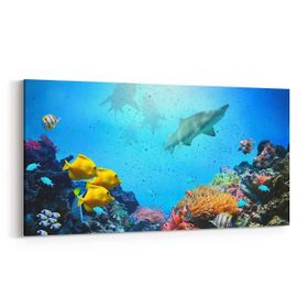 Olla 12089YD Akvaryum Balık Görseli Yatay Dar 60x30 cm Kanvas Tablo