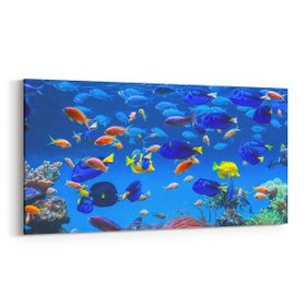 Olla 12093YD Akvaryum Balık Görseli Yatay Dar 60x30 cm Kanvas Tablo