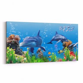 Olla 12102YD Akvaryum Balık Görseli Yatay Dar 60x30 cm Kanvas Tablo
