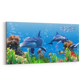 Olla 12102YD Akvaryum Balık Görseli Yatay Dar 60x30 cm Kanvas Tablo