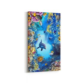 Olla 12105DD Akvaryum Balık Görseli Dikey Dar 30x60 cm Kanvas Tablo