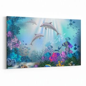 Olla 12134Y Akvaryum Balık Görseli Yatay 30x20 cm Kanvas Tablo