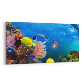 Olla 12136YD Akvaryum Balık Görseli Yatay Dar 60x30 cm Kanvas Tablo