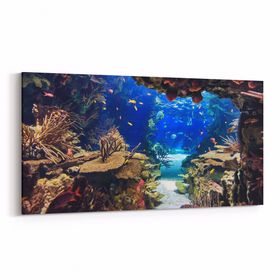 Olla 12140YD Akvaryum Balık Görseli Yatay Dar 60x30 cm Kanvas Tablo