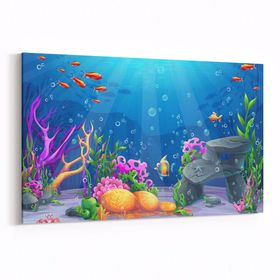 Olla 12146Y Akvaryum Balık Görseli Yatay 30x20 cm Kanvas Tablo