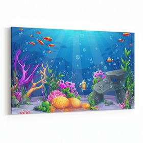 Olla 12146Y Akvaryum Balık Görseli Yatay 30x20 cm Kanvas Tablo
