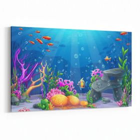Olla 12146Y Akvaryum Balık Görseli Yatay 30x20 cm Kanvas Tablo