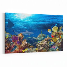 Olla 12158Y Akvaryum Balık Görseli Yatay 30x20 cm Kanvas Tablo