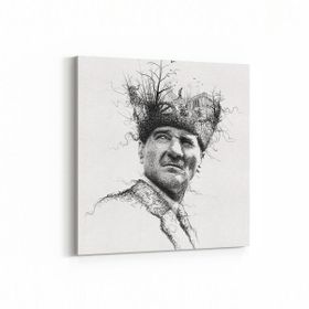 Olla 12405K Mustafa Kemal Atatürk Kare 25x25 cm Kanvas Tablo