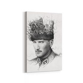 Olla 12406D Mustafa Kemal Atatürk Dikey 20x30 cm Kanvas Tablo