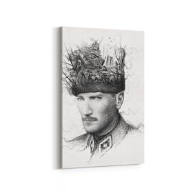 Olla 12406D Mustafa Kemal Atatürk Dikey 20x30 cm Kanvas Tablo