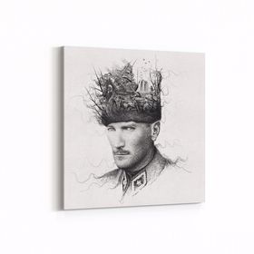 Olla 12406K Mustafa Kemal Atatürk Kare 25x25 cm Kanvas Tablo