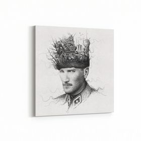 Olla 12406K Mustafa Kemal Atatürk Kare 25x25 cm Kanvas Tablo