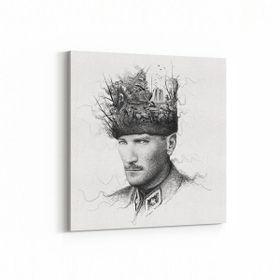 Olla 12406K Mustafa Kemal Atatürk Kare 25x25 cm Kanvas Tablo