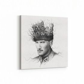 Olla 12406K Mustafa Kemal Atatürk Kare 25x25 cm Kanvas Tablo