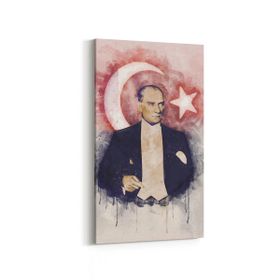 Olla 12409DD Mustafa Kemal Atatürk Dikey Dar 30x60 cm Kanvas Tablo