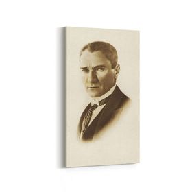Olla 12411DD Mustafa Kemal Atatürk Dikey Dar 30x60 cm Kanvas Tablo