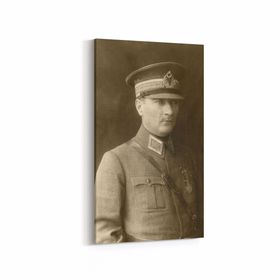 Olla 12412DD Mustafa Kemal Atatürk Dikey Dar 30x60 cm Kanvas Tablo