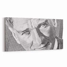 Olla 12417YD Mustafa Kemal Atatürk Yatay Dar 60x30 cm Kanvas Tablo