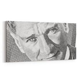 Olla 12417YD Mustafa Kemal Atatürk Yatay Dar 60x30 cm Kanvas Tablo