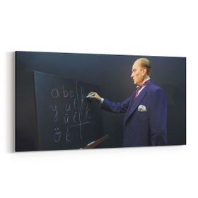 Olla 12420YD Mustafa Kemal Atatürk Yatay Dar 60x30 cm Kanvas Tablo