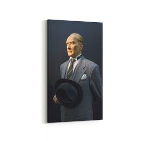 Olla 12421DD Mustafa Kemal Atatürk Dikey Dar 30x60 cm Kanvas Tablo