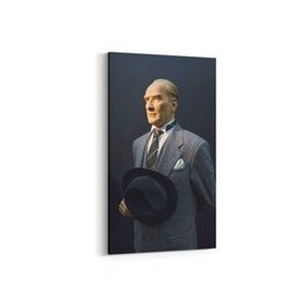 Olla 12421DD Mustafa Kemal Atatürk Dikey Dar 30x60 cm Kanvas Tablo