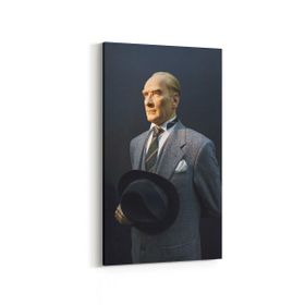 Olla 12421DD Mustafa Kemal Atatürk Dikey Dar 30x60 cm Kanvas Tablo