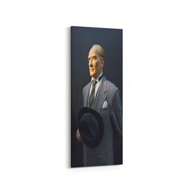 Olla 12421DI Mustafa Kemal Atatürk Dikey İnce 30x90 cm Kanvas Tablo