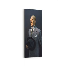 Olla 12421DI Mustafa Kemal Atatürk Dikey İnce 30x90 cm Kanvas Tablo