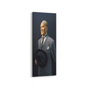 Olla 12421DI Mustafa Kemal Atatürk Dikey İnce 30x90 cm Kanvas Tablo