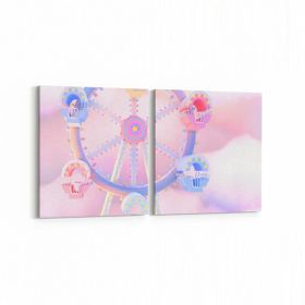 Olla 12698K2Y Çocuk Odası Görseli 2 Parça Yatay 65x30 cm Kanvas Tablo