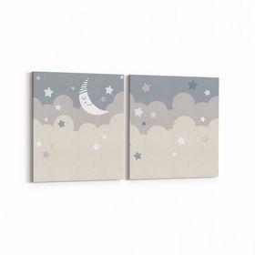 Olla 12702K2Y Çocuk Odası Görseli 2 Parça Yatay 65x30 cm Kanvas Tablo