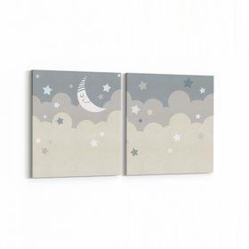 Olla 12702K2Y Çocuk Odası Görseli 2 Parça Yatay 65x30 cm Kanvas Tablo